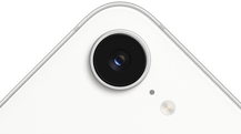 iPhone 17e, ภายนอกด้านหลังบางส่วน, สีขาว, กล้อง Fusion ที่ด้านบน