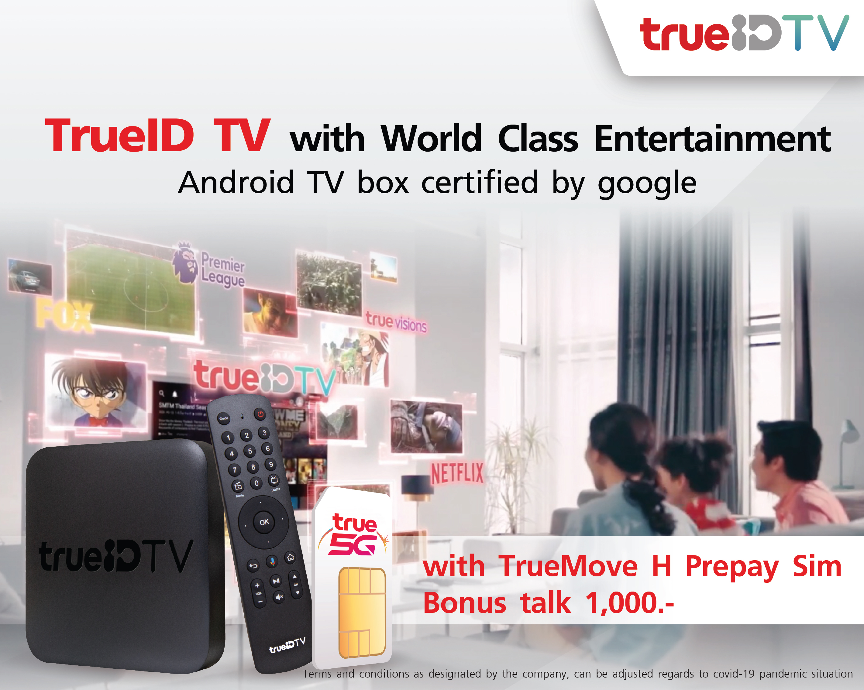 TrueID TV with prepaid Sim 990THB